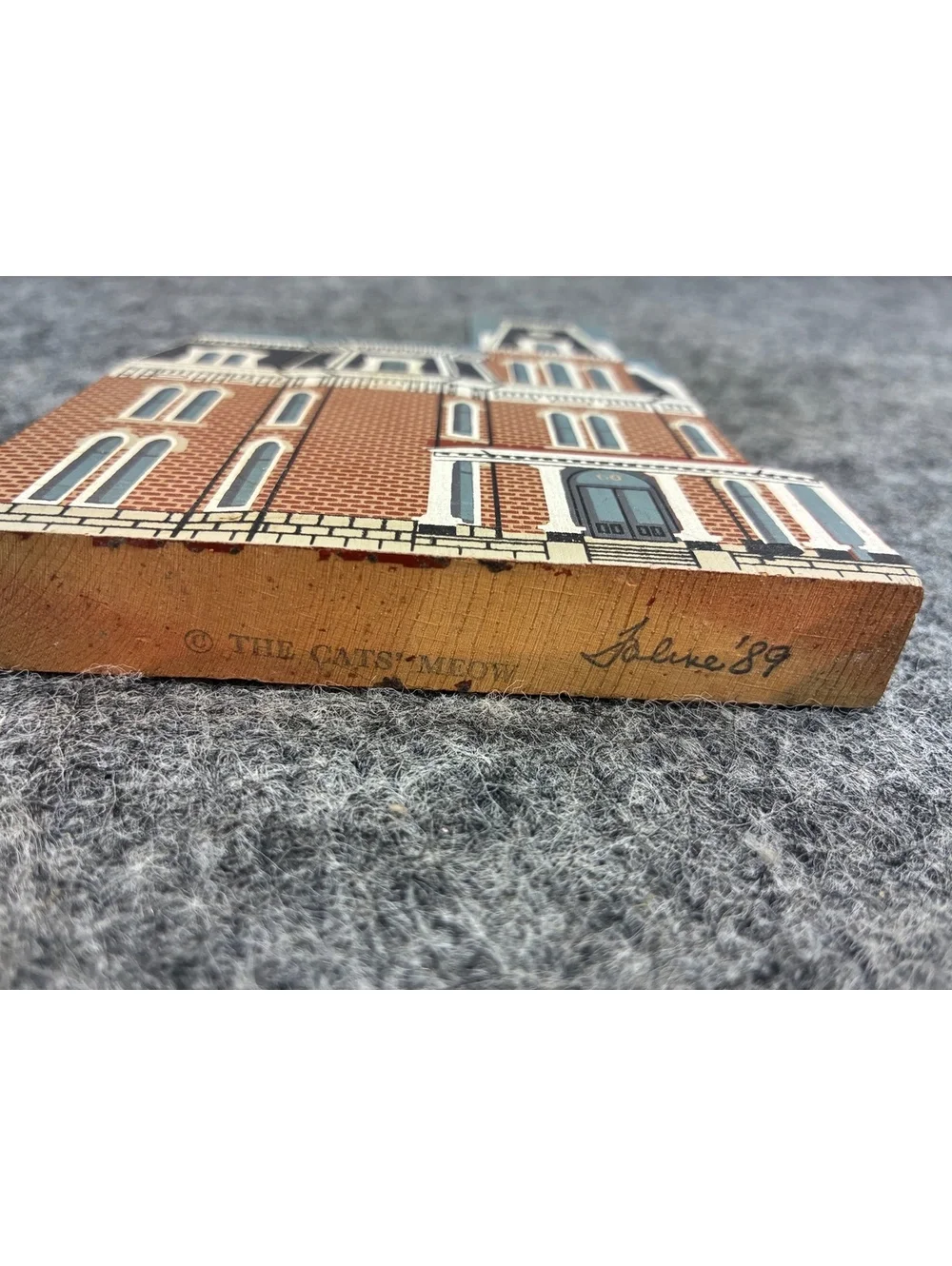 Cats Meow The University of Akron Hower House Wooden Collectible 1989